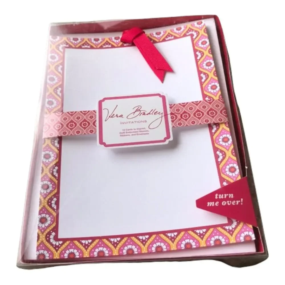Vera Bradley Retired Raspberry Fizz Invitations‎ NEW NIB Blank Party Paisley HTF